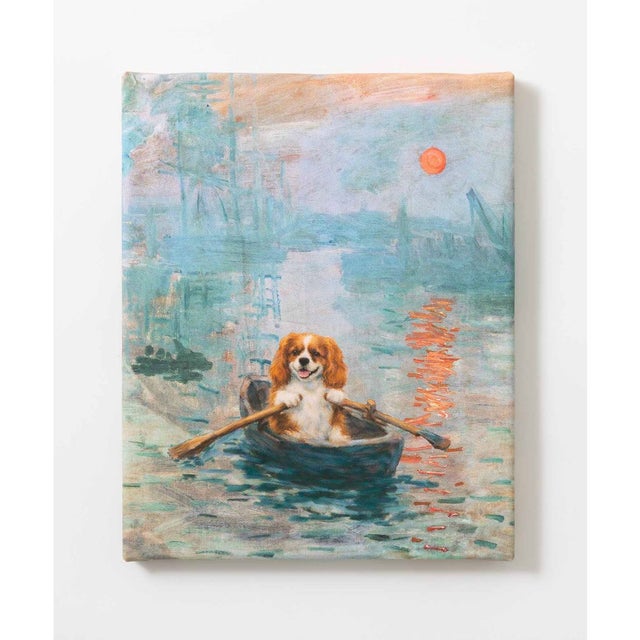 世界の名画 キャバリア 犬 アートキャンバス （K）