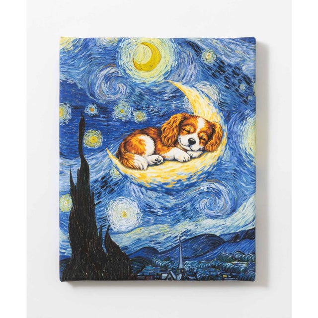 世界の名画 キャバリア 犬 アートキャンバス （H）