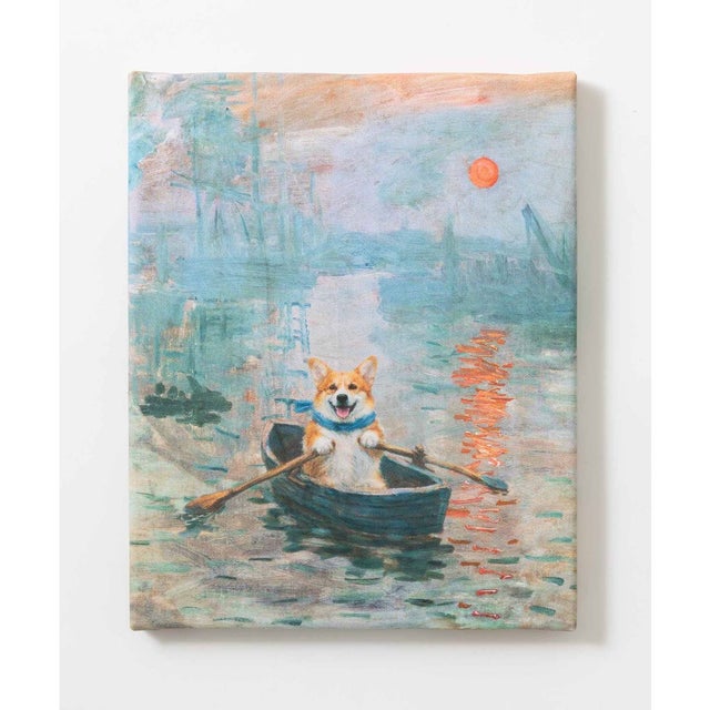 世界の名画 ウェルシュコーギー  犬 アートキャンバス （K）