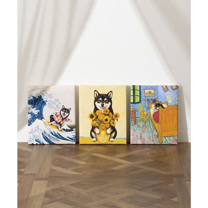 エモニーク emonique 世界の名画 柴犬 黒柴 アートキャンバス （Q）｜詳細画像