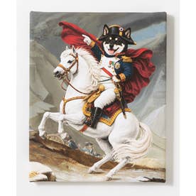 世界の名画 柴犬 黒柴 アートキャンバス （Q）