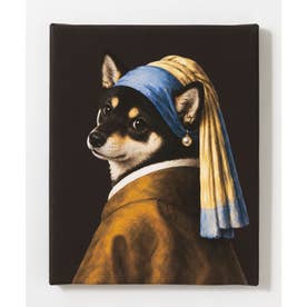 世界の名画 柴犬 黒柴 アートキャンバス （R）