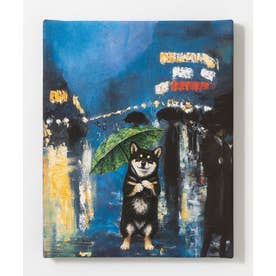 世界の名画 柴犬 黒柴 アートキャンバス （S）