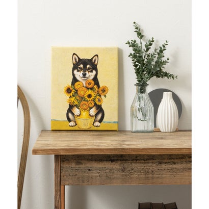 エモニーク emonique 世界の名画 柴犬 黒柴 アートキャンバス （W）｜詳細画像