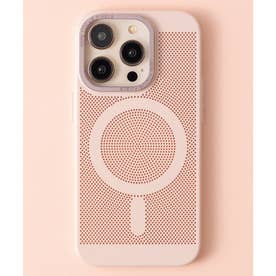 マグセーフ magsafe搭載 放熱冷却メッシュ iPhoneケース カバー （ピンク）