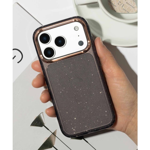 iPhone スマホケース カバー ラメ キラキラ （ブラック）