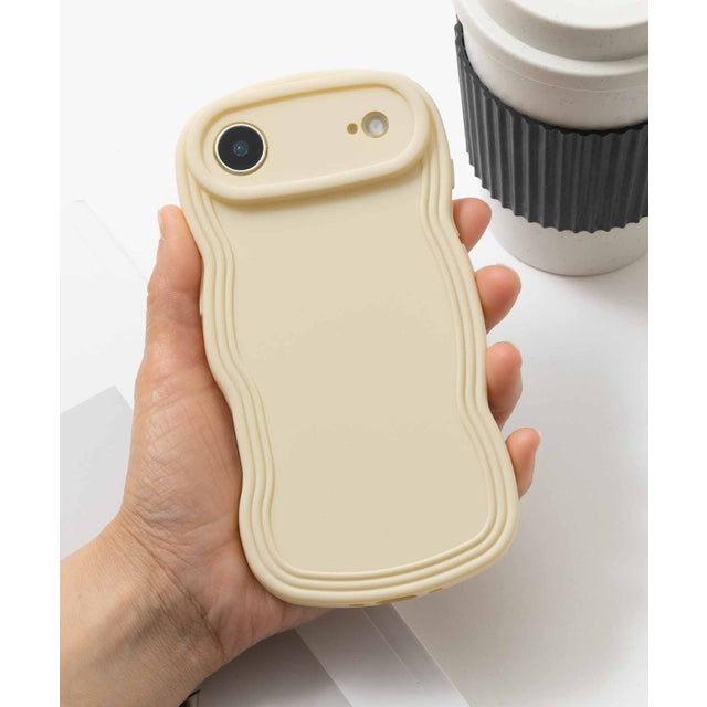 iPhone スマホケース カバー うねうね ウェーブ （ホワイト）