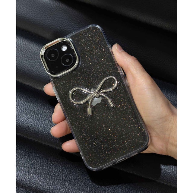 iPhone クリアスマホケース カバー リボン ハート ラメ キラキラ 韓国 （その他1）