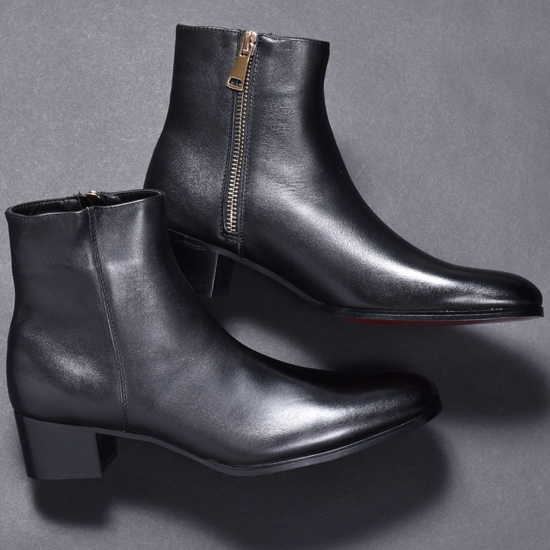 エンデヴァイス endevice 本革ヒールブーツ （ブラック） -靴 