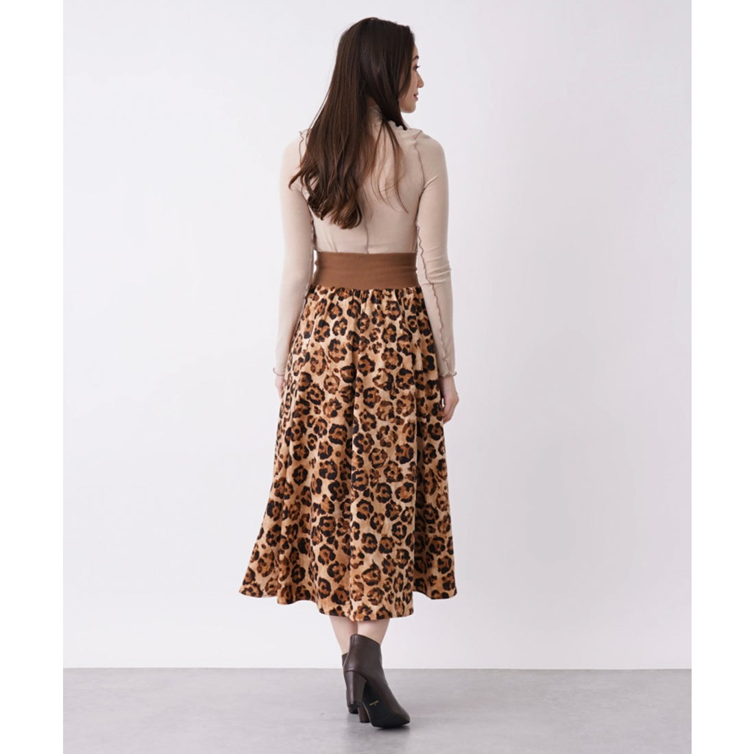 アン レクレ en recre 【MONiLE】レオパード柄フレアスカ－ト 