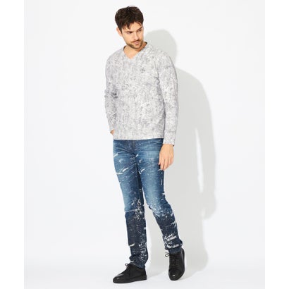 エポカ ウォモ EPOCA UOMO 【PRIMA COLLECTION】クラックプリントワッフルジャージーカットソー （グレー1）｜詳細画像