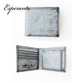 esperanto【本革】イタリアレザー2つ折り財布 （ブラック）