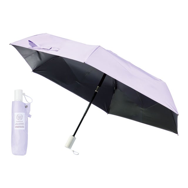 【自動開閉】晴雨兼用折りたたみ日傘 -コワザ- プレーン 50cm 遮光率100％ 遮熱 UV （ライトパープル）
