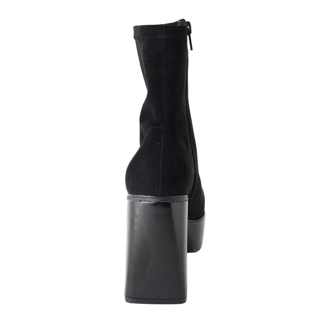 EVRIS SLIMスウェードチャンキーブーツ（ブラック） -靴＆ファッション通販 ロコンド〜自宅で試着、気軽に返品