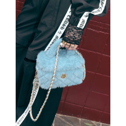 エヴリス EVRIS フェイクファーキルティングバニティーBAG （ブルー）｜詳細画像
