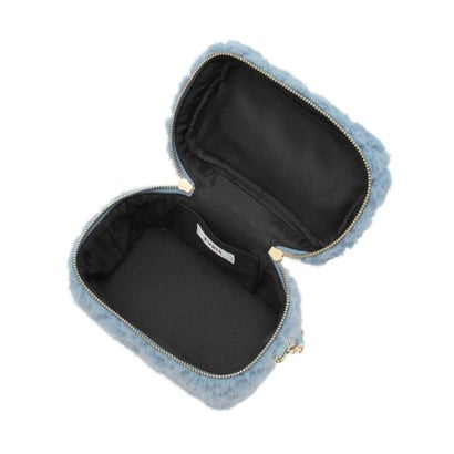 エヴリス EVRIS フェイクファーキルティングバニティーBAG （ブルー）｜詳細画像