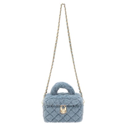 エヴリス EVRIS フェイクファーキルティングバニティーBAG （ブルー）｜詳細画像