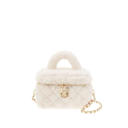 エヴリス EVRIS フェイクファーキルティングバニティーBAG （ブルー）｜詳細画像