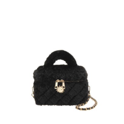 エヴリス EVRIS フェイクファーキルティングバニティーBAG （ブルー）｜詳細画像