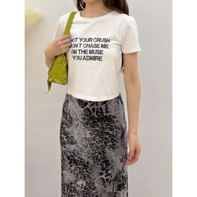 バックオープンクロップドTシャツ （ホワイト）