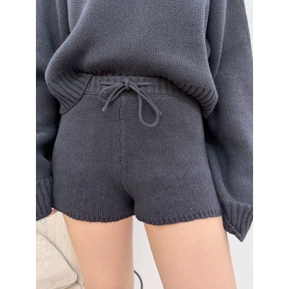 エヴリス EVRIS ダブルジャガードニットショートパンツ【セットアップ着用可能】 （ブラック）｜詳細画像