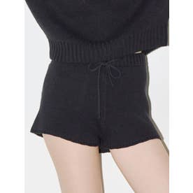 ダブルジャガードニットショートパンツ【セットアップ着用可能】 （ブラック）