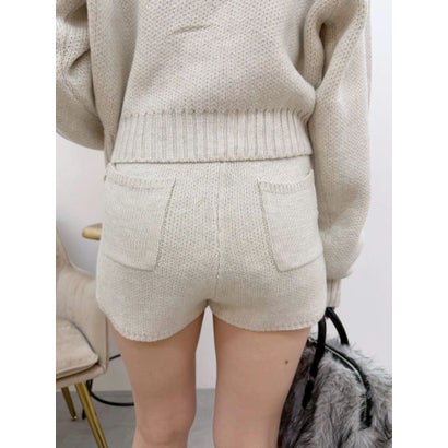 エヴリス EVRIS ダブルジャガードニットショートパンツ【セットアップ着用可能】 （ミックス）｜詳細画像