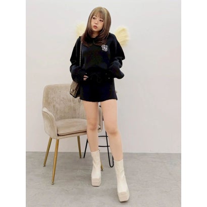 エヴリス EVRIS ダブルジャガードニットショートパンツ【セットアップ着用可能】 （アイボリー）｜詳細画像