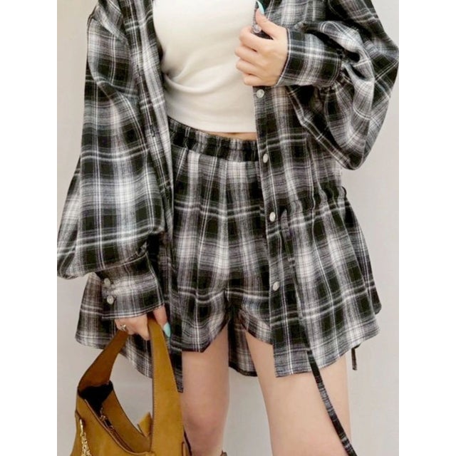 サイドギャザーショートパンツ （ブラック）