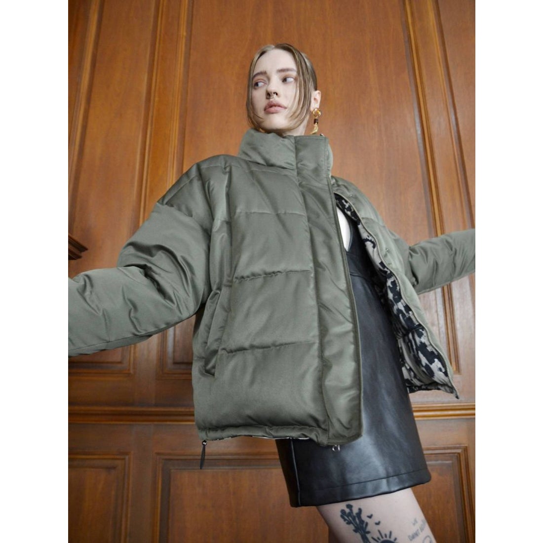 EVRIS リバーシブルダウンコート（カーキ） -ファッション通販 FASHION