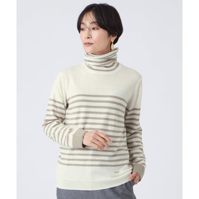エヴェックス バイ クリツィア EVEX by KRIZIA 【定番人気・ウォッシャブル】ダブルタートルネックニットプルオーバー （ベージュ）｜詳細画像