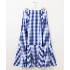 【洗える】ギンガムチェック スカート （ブルー系1）