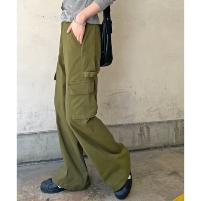 ワイドカーゴパンツ （カーキ）｜詳細画像
