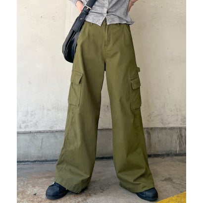 ワイドカーゴパンツ （カーキ）｜詳細画像