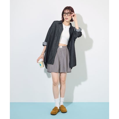 ストライプショートパンツ （ネイビー）｜詳細画像