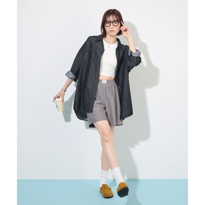 ストライプショートパンツ （ネイビー）｜詳細画像