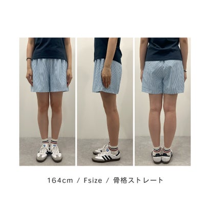 ストライプショートパンツ （ブルー）｜詳細画像