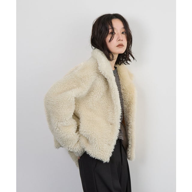 スタンドカラーShort Coat （アイボリー）
