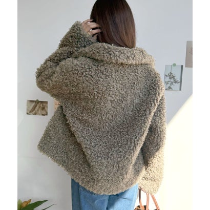 2wayカラーボアジャケット （モカ）｜詳細画像
