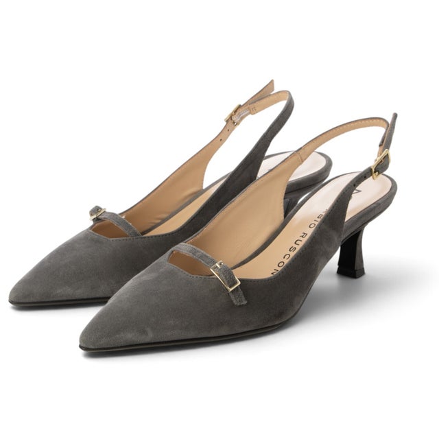 バックストラップ パンプス （AMALFI GRAFITE/FIBBIA ORO）
