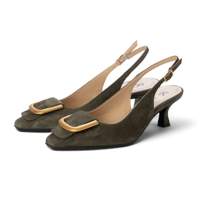 バックルモチーフ バックストラップパンプス （AMALFI SELVATICO/ACC.ORO）