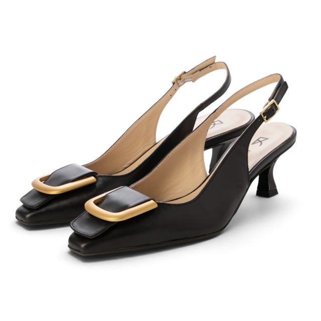 バックルモチーフ バックストラップパンプス （NAPPA NERO/ACC.ORO）