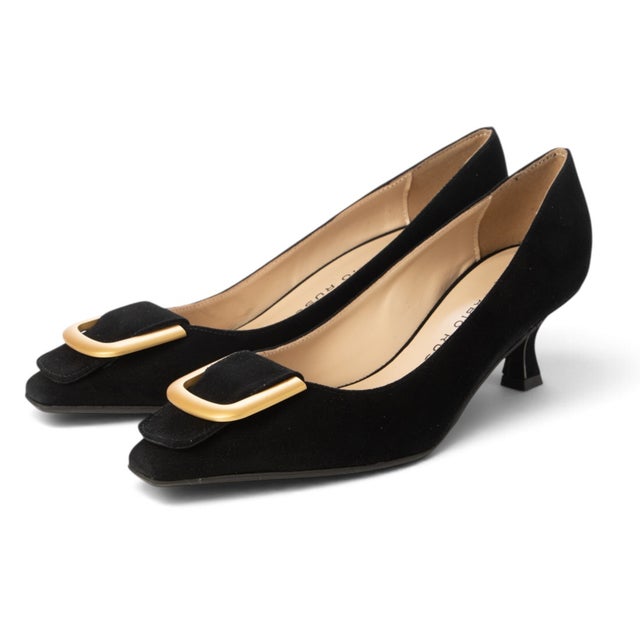 バックルモチーフ パンプス （AMALFI NERO/ACC.ORO）
