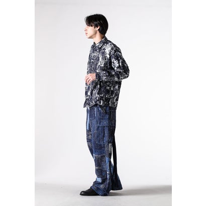 BORO JACQUARD CARGO PANTS RINSE INDIGO｜詳細画像