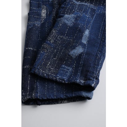 BORO JACQUARD CARGO PANTS RINSE INDIGO｜詳細画像