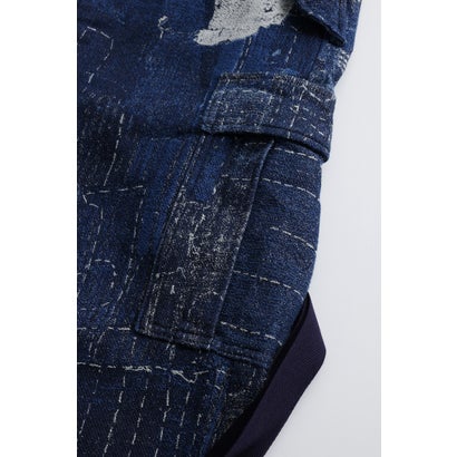 BORO JACQUARD CARGO PANTS RINSE INDIGO｜詳細画像