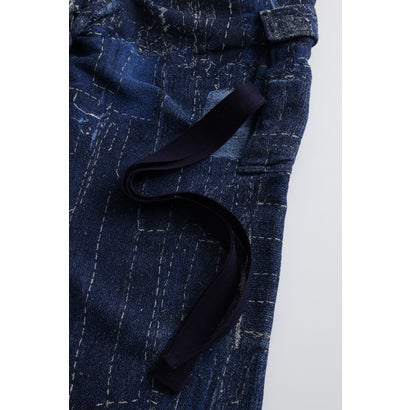 BORO JACQUARD CARGO PANTS RINSE INDIGO｜詳細画像
