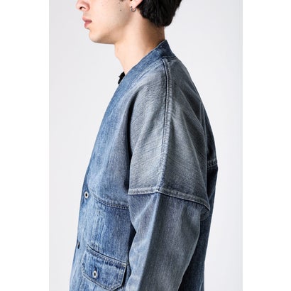 PLEATS DENIM CARDIGAN 3YR WASH （INDIGO）｜詳細画像
