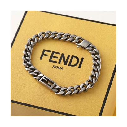 フェンディ FENDI FENDI ブレスレット 7AK082 B08 FFロゴ アクセサリー （F1987/BURATTATO-PALLADIUM）｜詳細画像