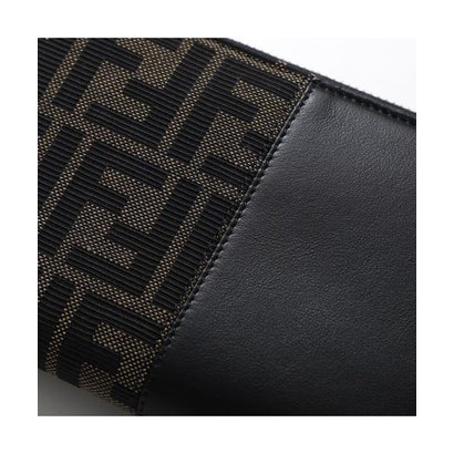 フェンディ FENDI FENDI ラウンドファスナー長財布 7M0210 B139 FFジャカード （F0XLL/BLACK+DARK-BROWN-T）｜詳細画像